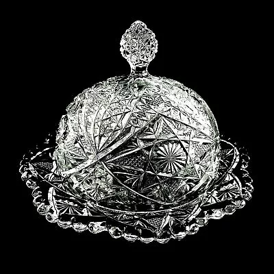 $42 • Buy Vintage Butter Cheese Keeper EAPG Glass Laurel (OMN) Higbee