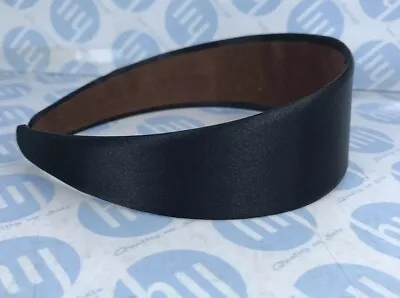 HEADBAND 4.5CM WIDE SATIN BLACK FABRIC ALICE BAND HAIR HEAD *new* • £3.70