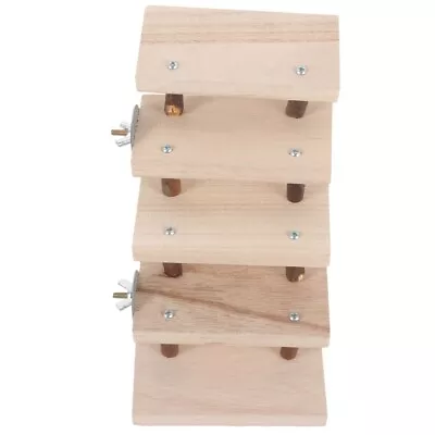 Guinea Pig Climbing Ladder Natural Wooden Ladder Hamster Toy Habitat Accessories • £11.38