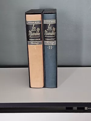 Victor Hugo Les Miserables 2 Book 5 Volume Set Heritage Press 1938 VG • $30