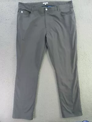 Peter Millar Pants Men 40x32 Gray Flat Front 5 Pocket Stretch Golf DISTRESSED! • $18.75