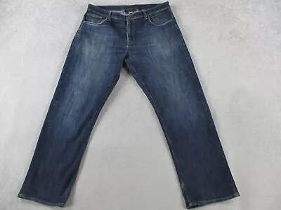 Marmot Jeans Mens 38x30 Blue Denim Straight Leg Dark Wash Stretch Pants Comfort • $29.99