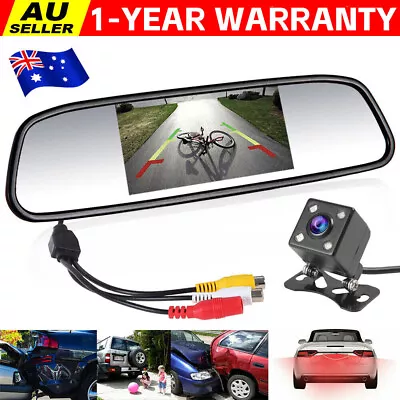 4.3  Reverse Camera LCD Car Reversing Mirror Rear View Kits Night Vision Camera • $36.95