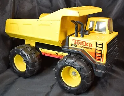 Vintage Mighty Tonka XMB-975 Loader Metal Dump Truck Yellow Turbo Diesel • $65
