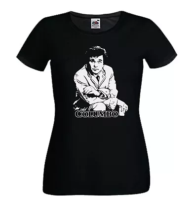 £20.02 • Buy Columbo Lieutenant Black Cotton Women's TV Series Women's Cut Columbo Lady T-SHIRT