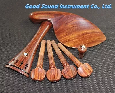 Wholesale 5 Set Natural Rosewood 4/4 Violin Accessories Peg Tailpiece Chinrest • $46.99