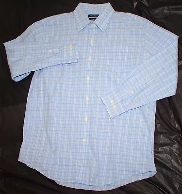 Nautica Mens Long Sleeve Button Front Shirt Size 16 32/33 • $10.39
