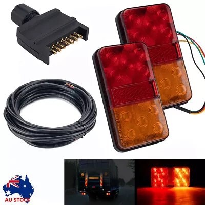 $36.49 • Buy Led Trailer Tail Light Kit Pair Plug 10M 5 Core Wire Caravan Boat Ute Waterproof