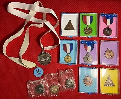 RARE! Old Vintage Lot Of 13 Sports Related Track Medals From The 70s And 80s • $30