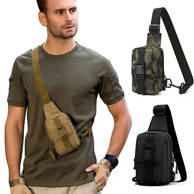 Men Small Chest Bag Pack Travel Sport Shoulder Sling Backpack Cross Body Outdoor • $9.89