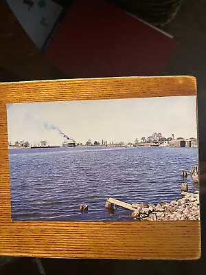 Harbor Showing Ferry Boat Arriving Ludington Mich. Postcard • $12