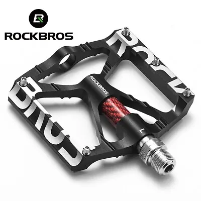 ROCKBROS 9/16'' Road Mountain Bike Pedals Aluminum Bearing Bicycle Flat Platform • $32.99