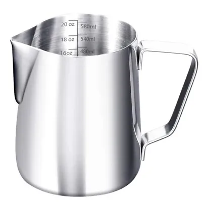 20 Oz Espresso Coffee Milk Frothing Steaming Stainless Steel Pitcher With Scale • $13.95