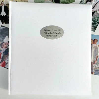 $72 • Buy Personalised Wedding Photo Album 500 White - Made To Order Custom Gift
