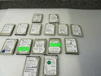 Qty Lot (15) Mixed 40GB 60GB 80GB 100GB 2.5  Laptop Hard Drives SATA • $79.95