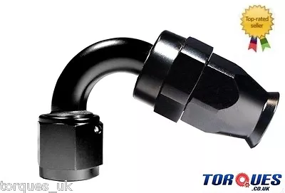 AN-6 (AN6 JIC -6 ) 120 Degree Stealth Black Teflon PTFE Hose Fitting • £12.99