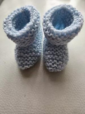 Hand Knitted Newborn Blue  Booties New  • £2.50