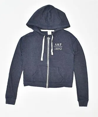 ABERCROMBIE & FITCH Womens Loose Fit Zip Hoodie Sweater UK 6 XS Blue X201 • £5.20