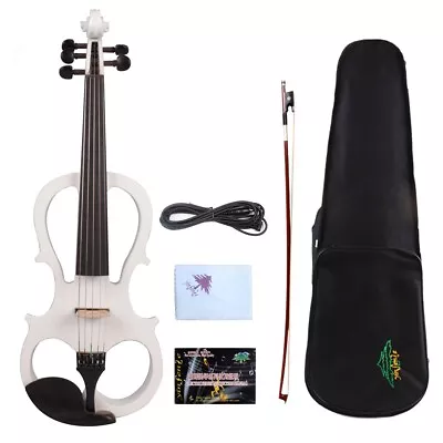 5 String Electric Violin 4/4 Silent Solid Wood Ebony Fittings Violin Case Bow • $199