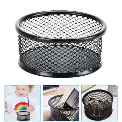 Mesh Paperclip Holder Magnetic Office Organizer Black • £7.35