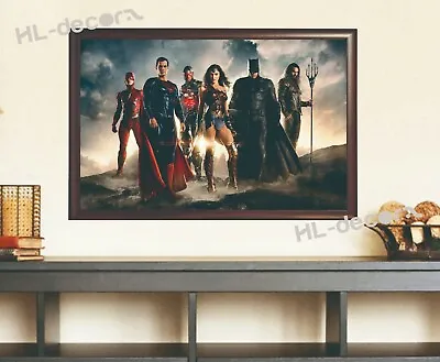 $9.99 • Buy UNFRAMED Justice League High Quality Canvas Print Poster Wall Art Home Decor
