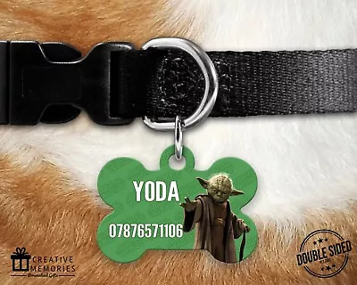  Personalised Dog Tag - Dog Identity Tag Pet Tag - Dog Name Tag - Star Wars Yoda • £4.99