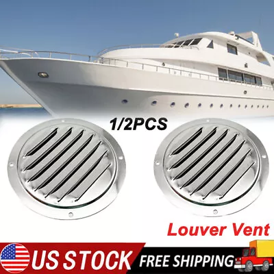 Stainless Steel Wall Air Vent 4 Inch Louver Vents Round Grille Yacht Boat Camper • $12.75