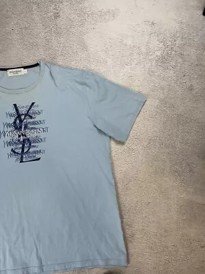 Vintage YSL Yves Saint Laurent Big Logo T Shirt Oldmoney L Size • $30