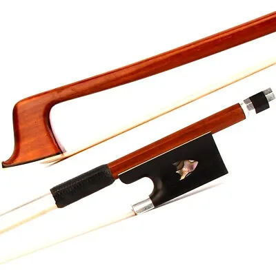 Pro Master Pernambuco Violin Bow 3/4 Ebony Shield Frog Silver Parts Stiff Light • $98.99