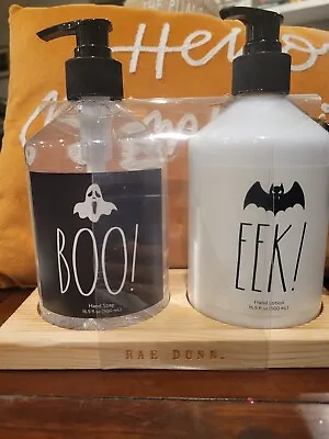 RAE DUNN HAND SOAP & LOTION Set BOO AND EEK HALLOWEEN Farmhouse Theme Decor New • £18.30