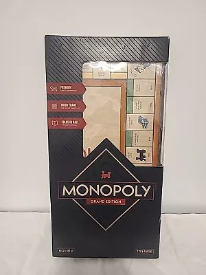 Monopoly Grand Edition Board Game Premium Deluxe Wood Frame By Hasbro NEW SEALED • $100