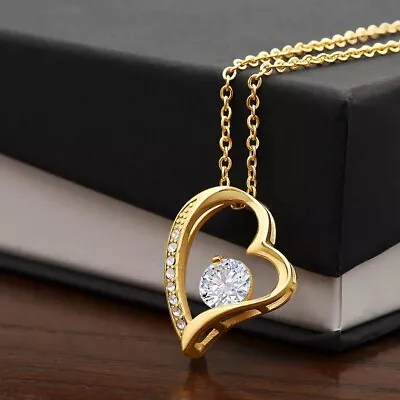 I Love You Forever Necklace 18 Carat Yellow Gold Finish Gold Box Packaging • £19.99