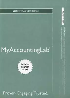 NEW MyAccountingLab With Pearson EText -- Access Card -- For Financi - VERY GOOD • $25.16