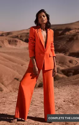 Orange Mint Velvet Suit - Jacket Size 10 And Trousers Size 12 • £125