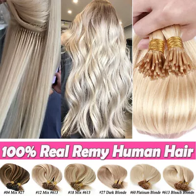 AAAA Stick  I-TIP Real Remy Human Hair Extensions Pre Bonded 1g 0.5g 200S 200G • $28.15