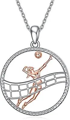 Volleyball Gifts Necklace For Players Sterling Silver Sport Jewelry For Women • $116.96