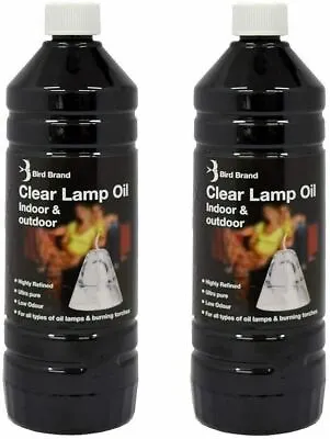 Clear Lamp Oil Indoor Outdoor Fuel Bird Brand Oil Lamps Burning Torches 2 X 1L • £13.39