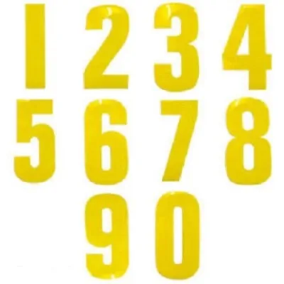 £1 • Buy 2 Self Adhesive Weatherproof House Door Numbers Vinyl Stickers Yellow Numbers 4 