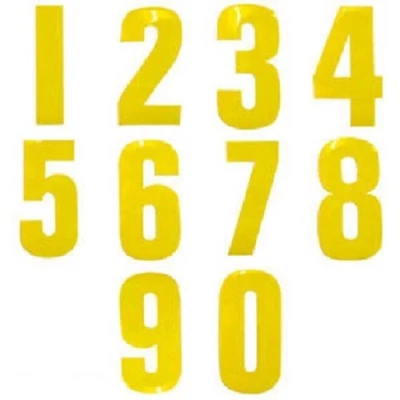 £1 • Buy 2 Self Adhesive Weatherproof House Door Numbers Vinyl Stickers Yellow Numbers 4 