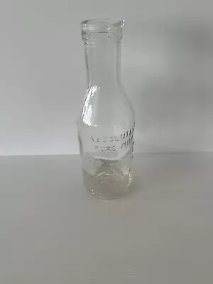Vintage Embossed Absolutely Pure Milk The Milk Protector Glass Bottle • $39.99