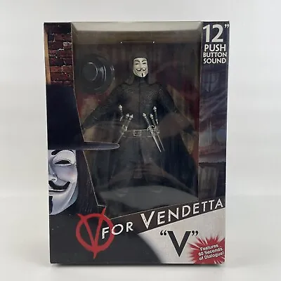 🔥12  Talking V FOR VENDETTA Action Figure 2007 NECA Reel Toys NEW SEALED🔥 • $108