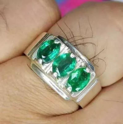 Mens Emerald Ring Gift For Men Natural Emerald Ring Gift For Man Real Emerald • $610