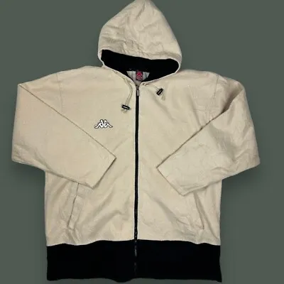 Vintage Kappa Fleece Full Zip Hood Cream XL • £19.95