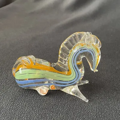 Vintage Murano Style Multicolored Art Glass Horse Figurine ~ 9cm Wide • £15