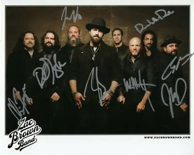 ZAC BROWN FULL BAND (X8) SIGNED AUTOGRAPH 8x10 PHOTO - CHICKEN FRIED FOUNDATION • $1999.95