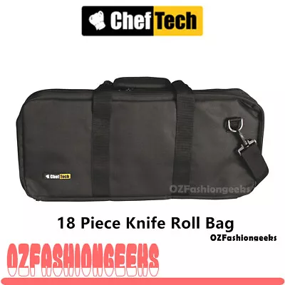 Brand NEW ChefTech 18 Piece Knife Roll Bag With Handles Black 9.7010 PI • $53.74