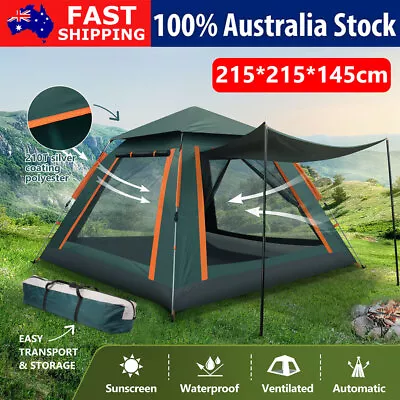 Instant Camping Tent 5 Person Auto Pop Up Family Hiking Dome Waterproof Shelter • $54.99