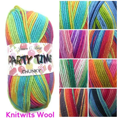 100g James C Brett Party Time Chunky Knitting Yarn -  Fun & Vibrant Colours • £3.25