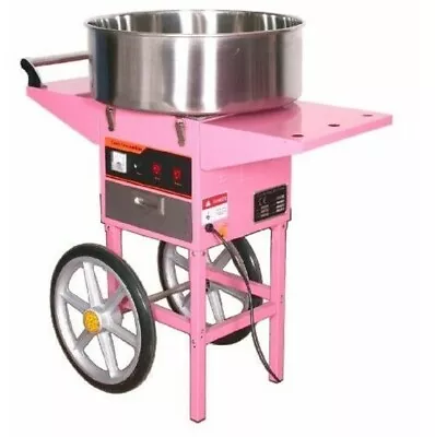 Candy Floss Making Machine Cart Pink Cotton Candyfloss Maker Free 100 Sticks  • £339.95