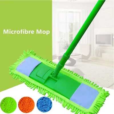 £7.99 • Buy Extendable Microfiber Flat Mop Cleaner Sweeper Wet Dry Floor Dust Cleaning Wipes